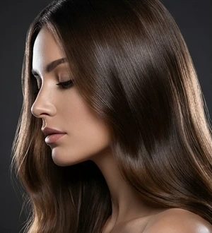 Concept after: glossy brunette editorial